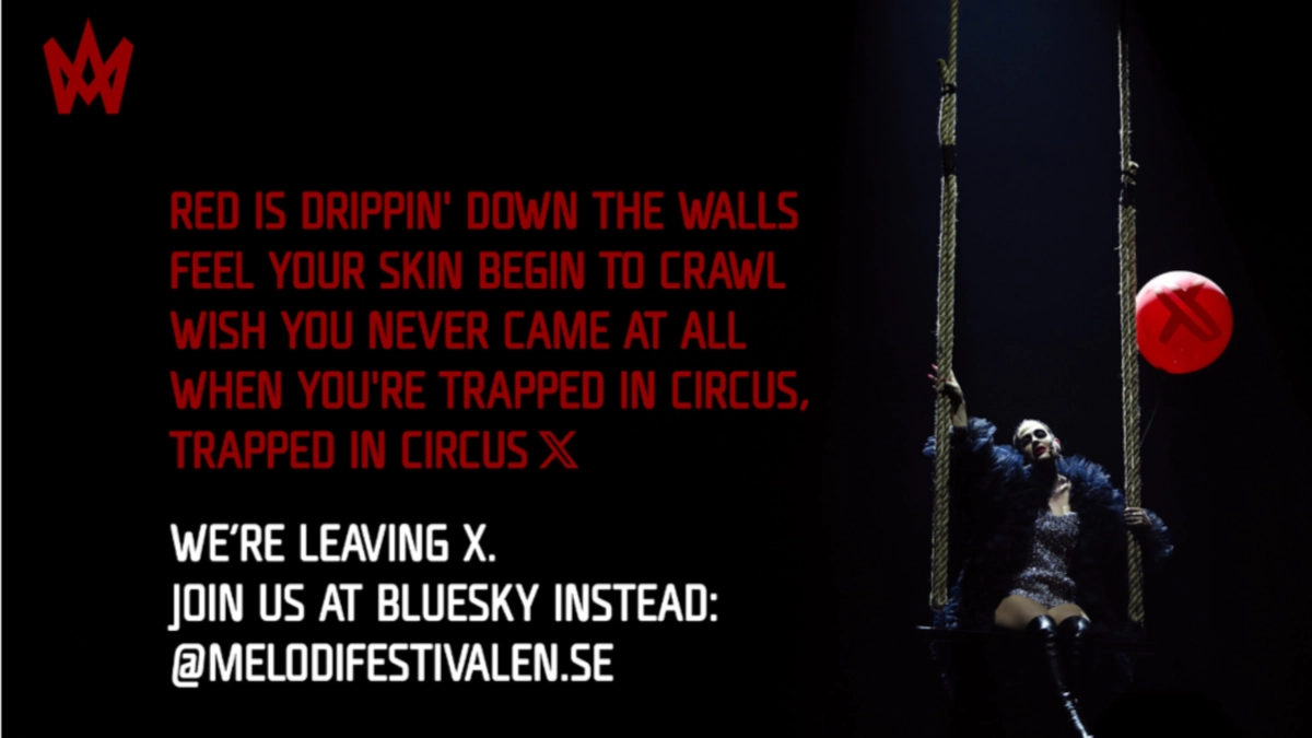 Melodifestivalen leaving X message - Photo by Stina Stjernkvist / SVT